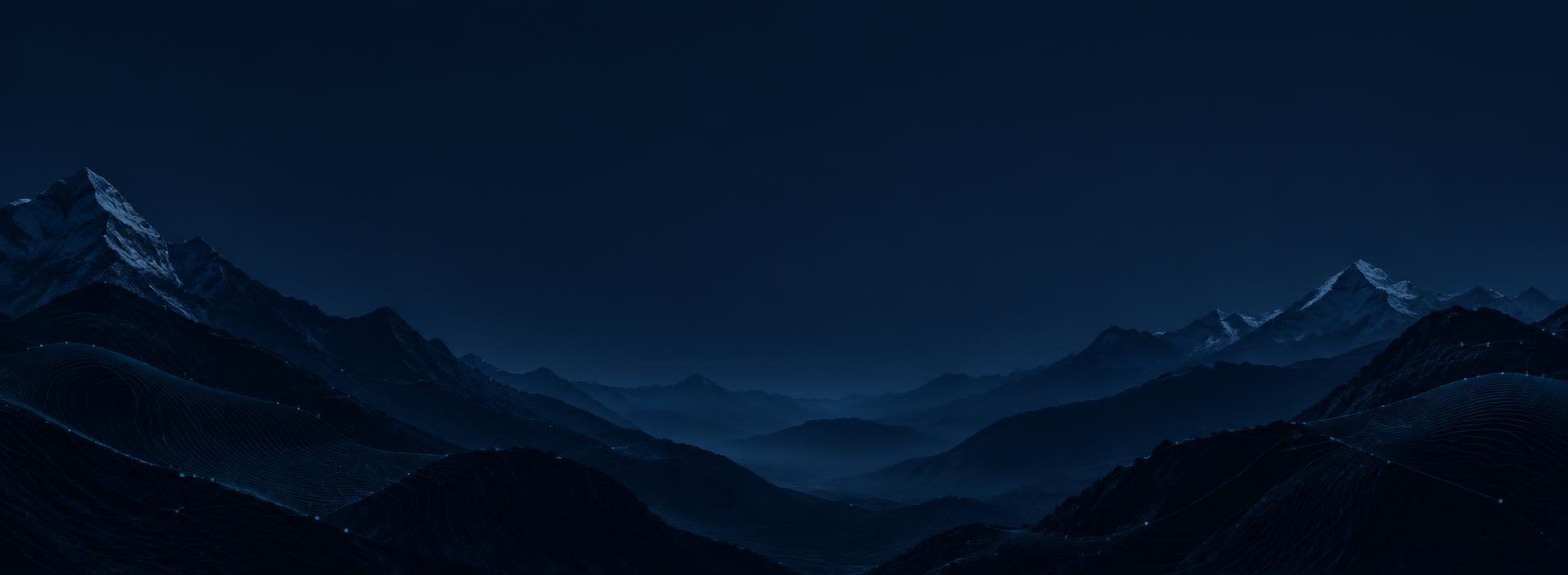 Dark mountain landscape with subtle technology lines